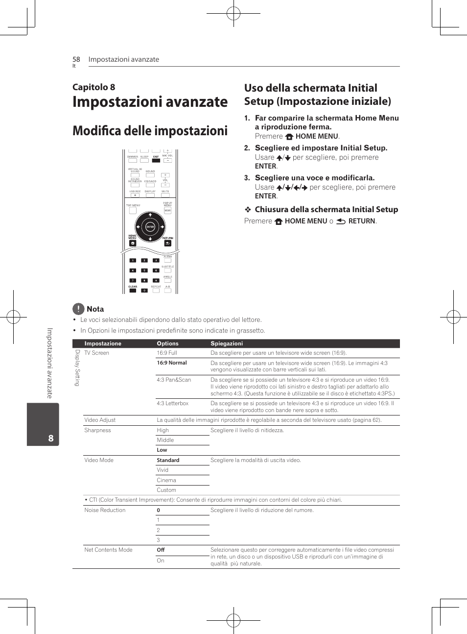 Modifica delle impostazioni, Impostazioni avanzate, Capitolo 8 | Pioneer BCS-222 User Manual | Page 294 / 468