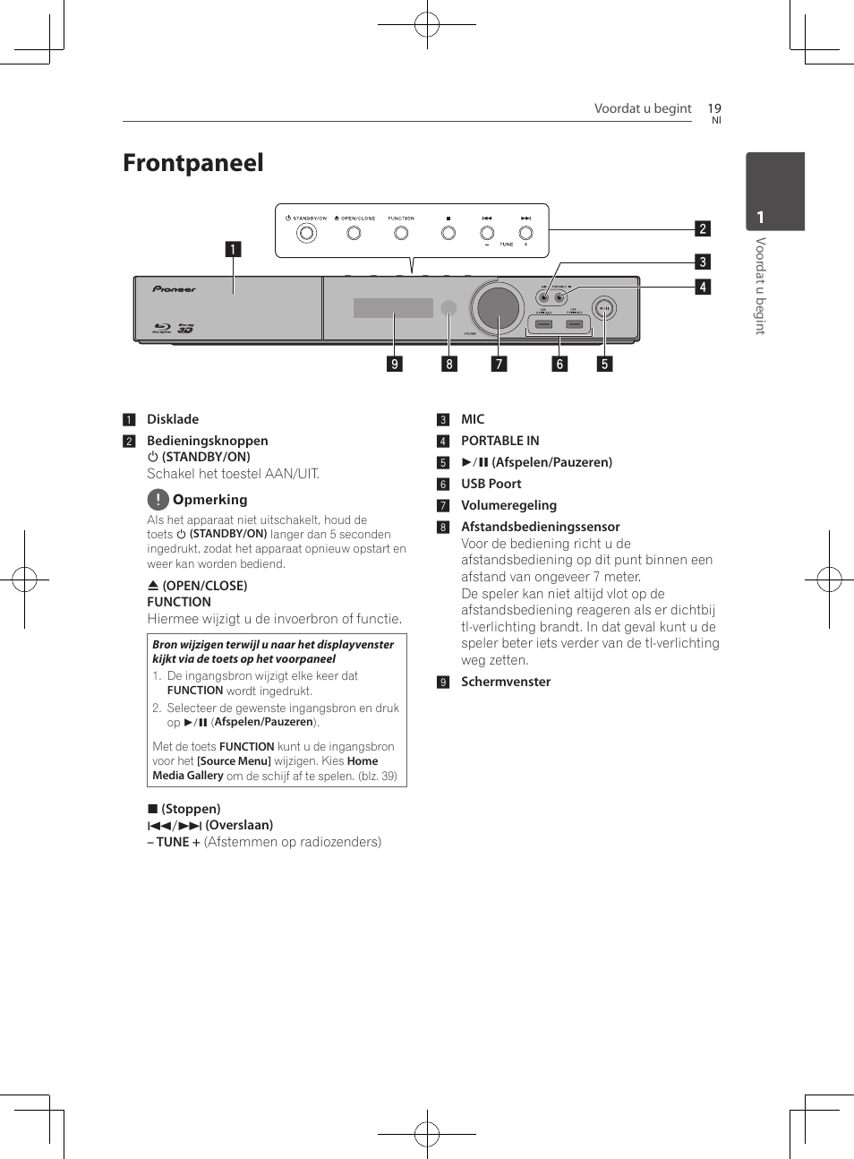 19 frontpaneel, Frontpaneel | Pioneer BCS-222 User Manual | Page 331 / 468