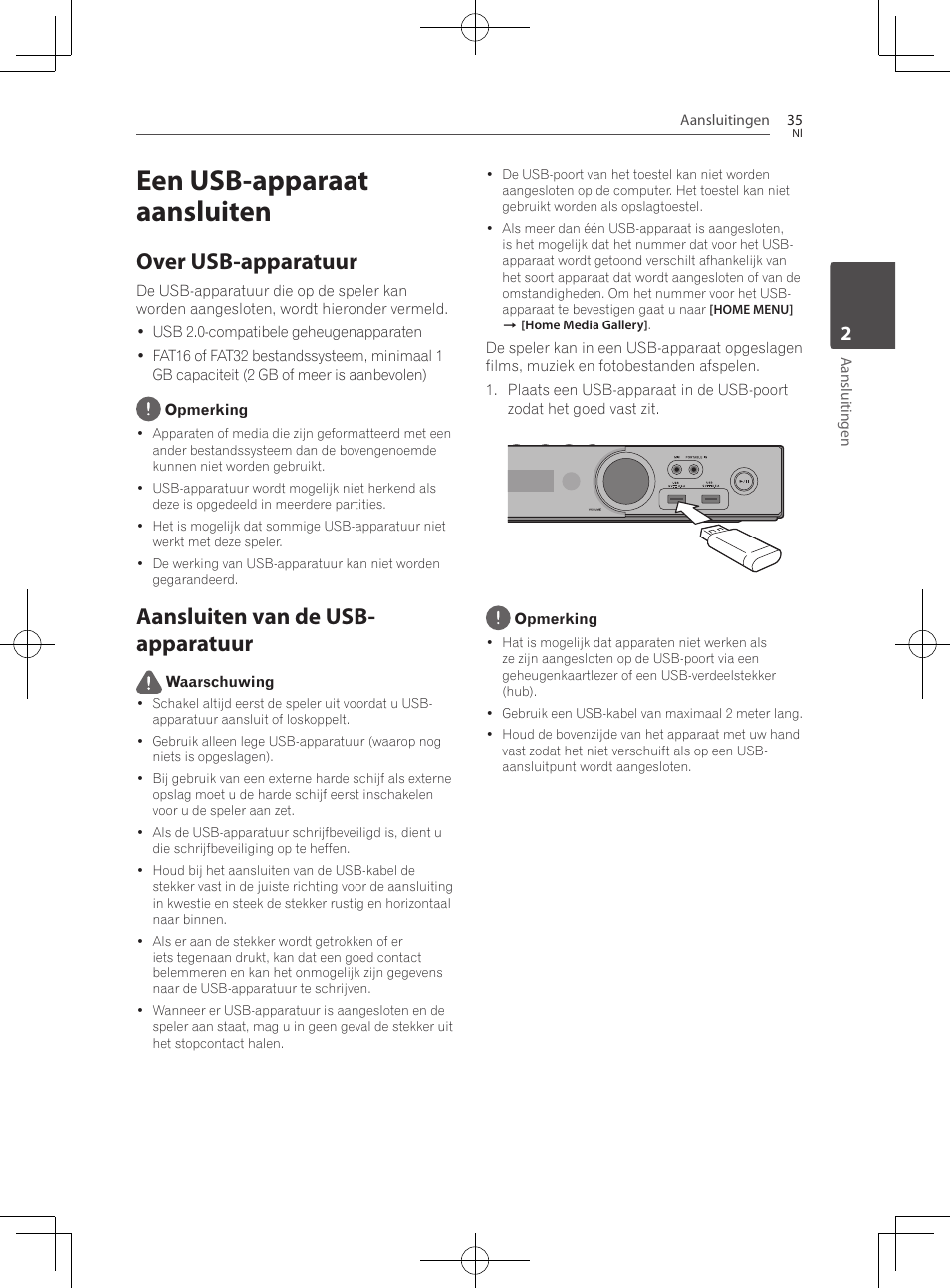 Een usb-apparaat aansluiten, Over usb-apparatuur, Aansluiten van de usb-apparatuur | Aansluiten van de usb- apparatuur | Pioneer BCS-222 User Manual | Page 347 / 468