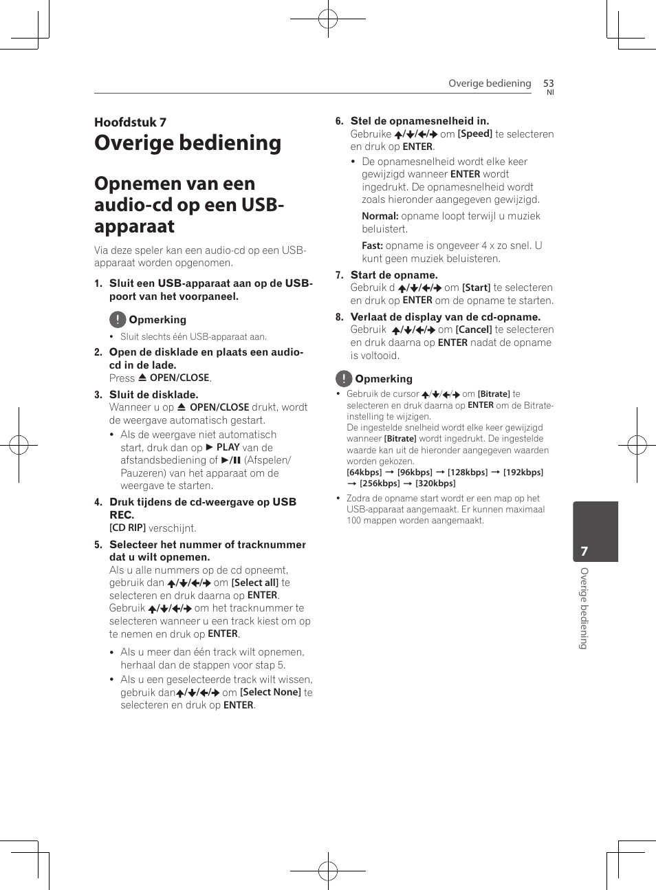 Opnemen van een audio-cd op een usb- apparaat, Overige bediening | Pioneer BCS-222 User Manual | Page 365 / 468