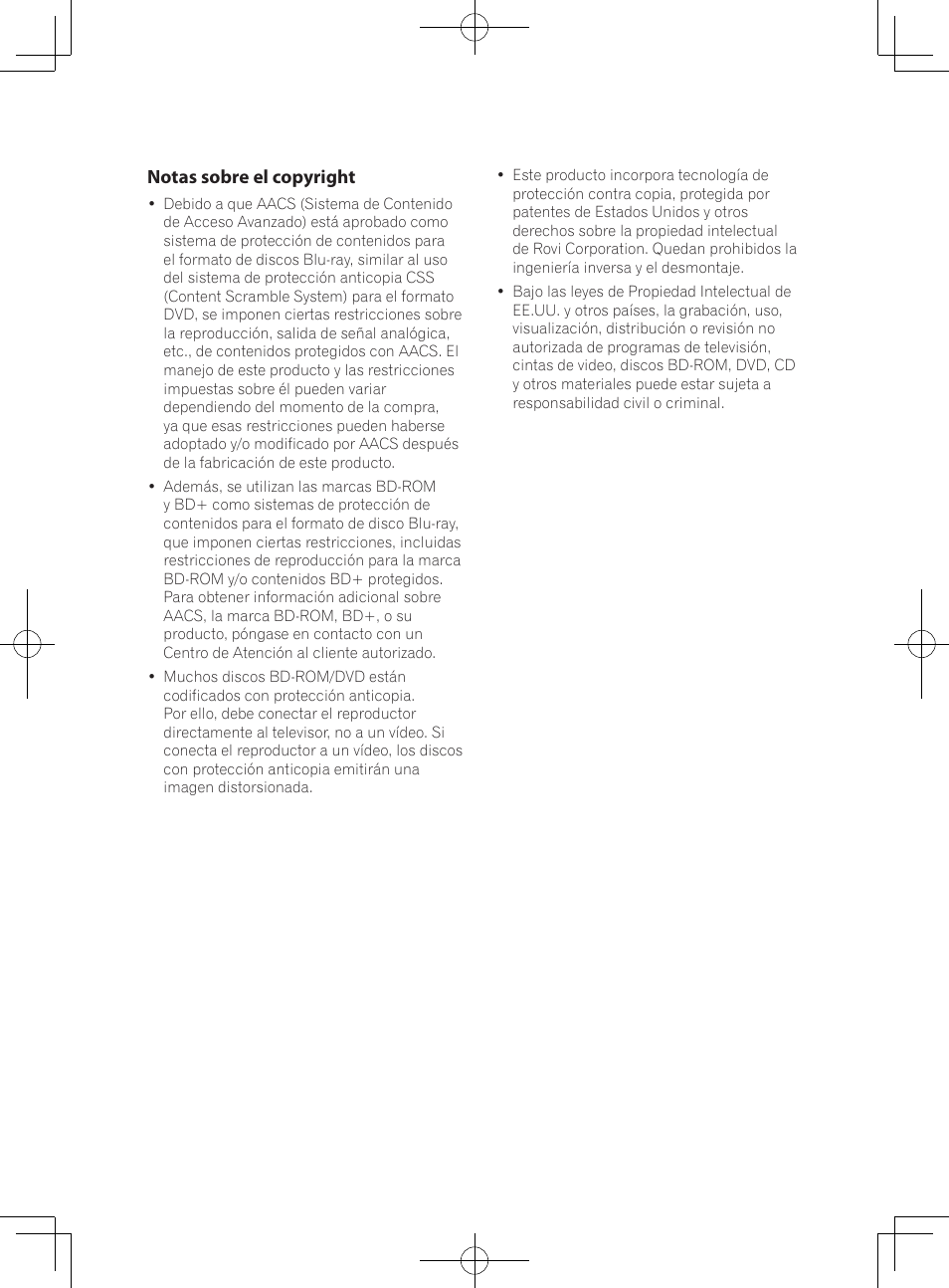 Notas sobre el copyright | Pioneer BCS-222 User Manual | Page 392 / 468