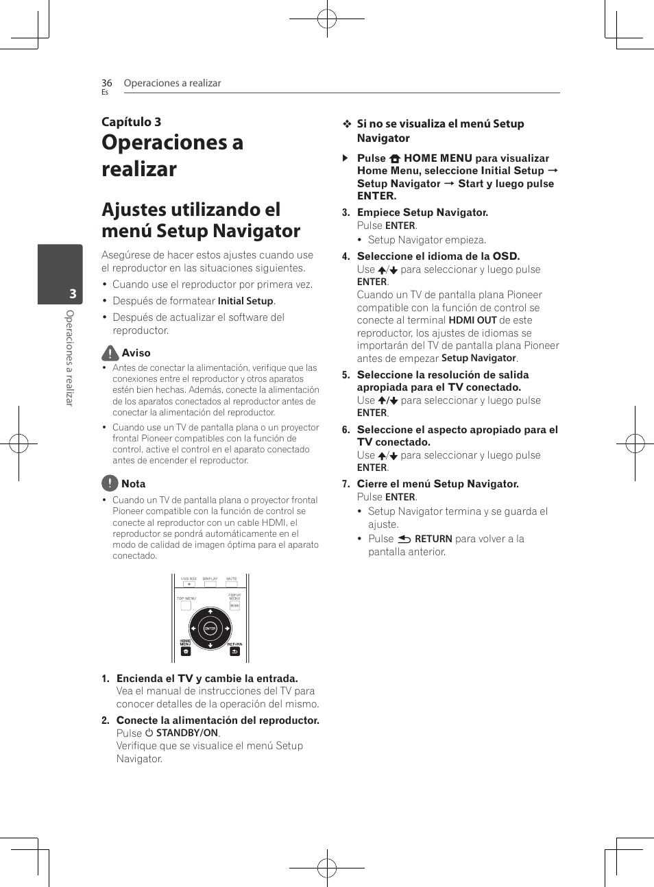 Ajustes utilizando el menú setup navigator, Operaciones a realizar | Pioneer BCS-222 User Manual | Page 424 / 468