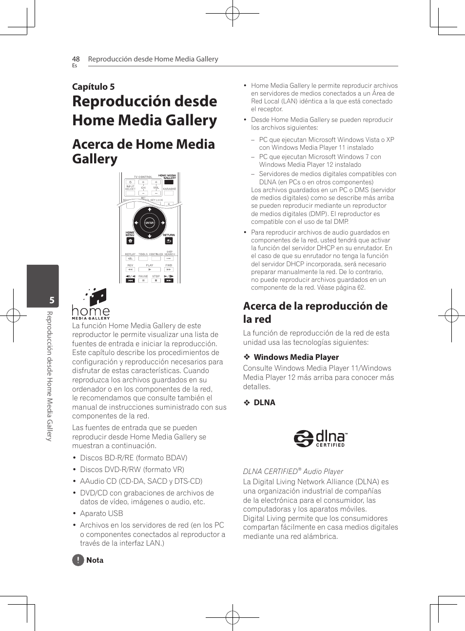 Acerca de home media gallery, Acerca de la reproducción de la red, Reproducción desde home media gallery | Pioneer BCS-222 User Manual | Page 436 / 468
