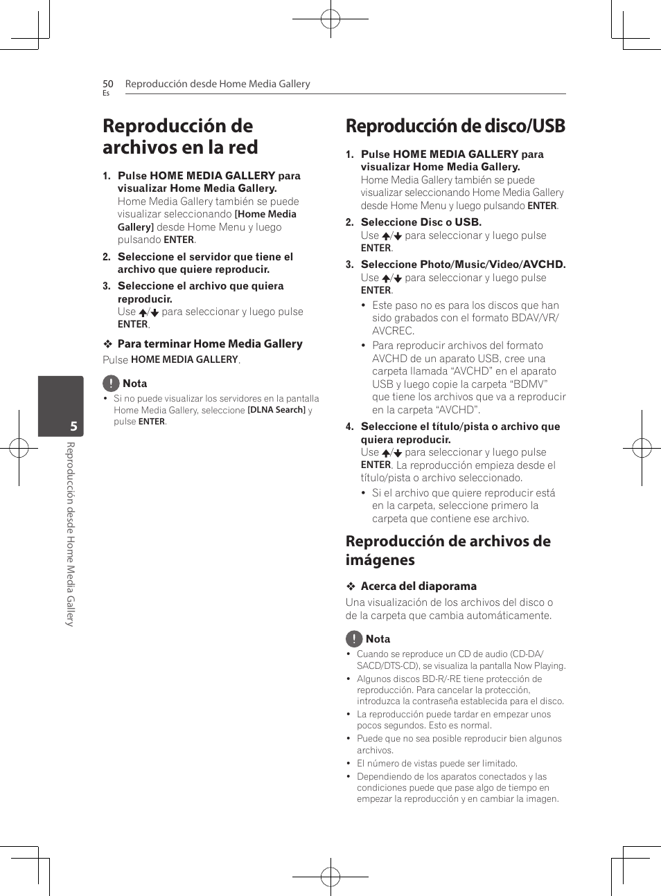 Reproducción de archivos en la red, Reproducción de disco/usb, Reproducción de archivos de imágenes | Pioneer BCS-222 User Manual | Page 438 / 468