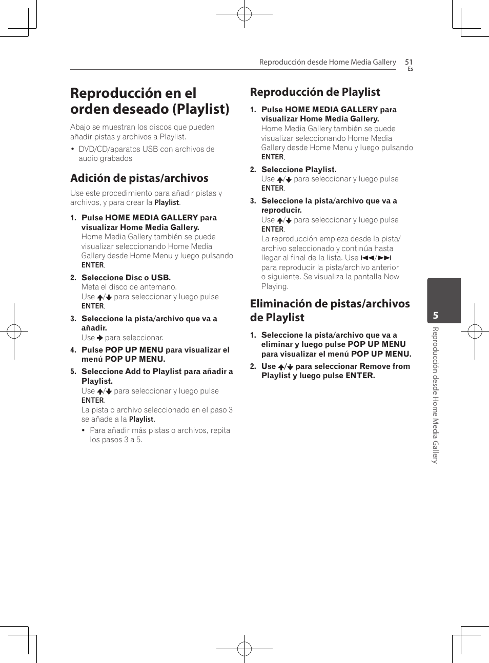 Reproducción en el orden deseado (playlist), Adición de pistas/archivos, Reproducción de playlist | Eliminación de pistas/archivos de playlist | Pioneer BCS-222 User Manual | Page 439 / 468