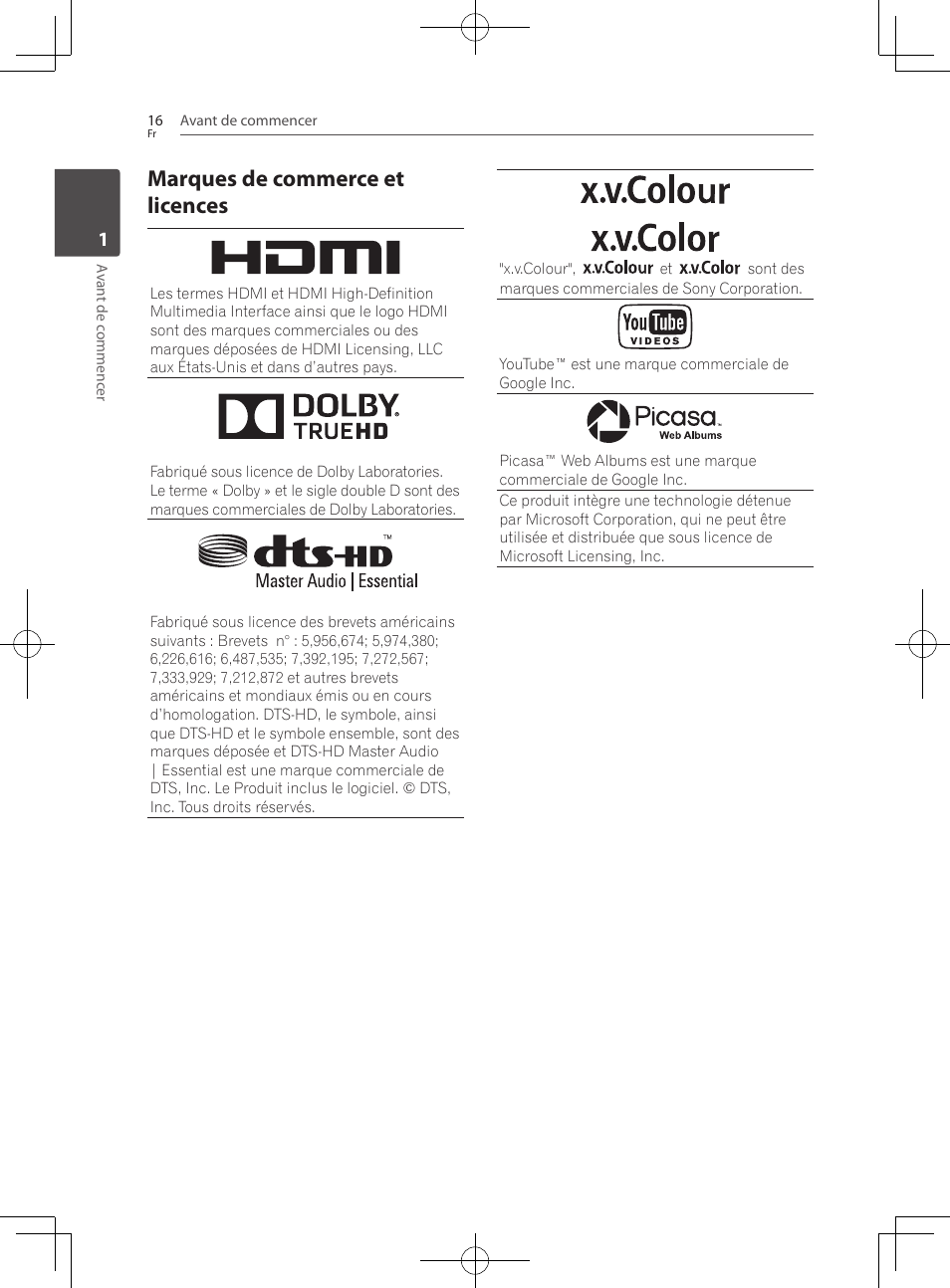 Marques de commerce et licences | Pioneer BCS-222 User Manual | Page 92 / 468