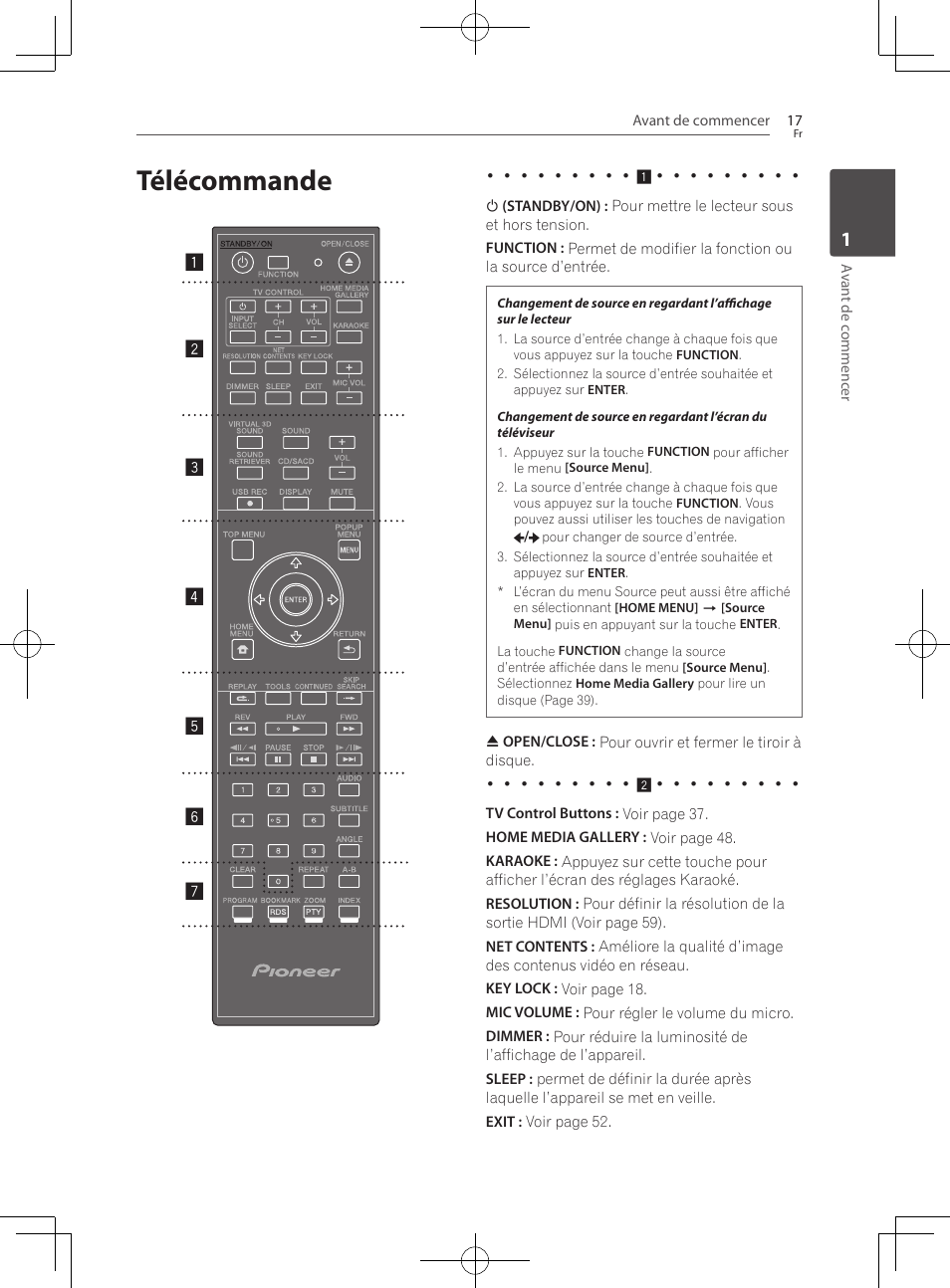 17 télécommande, Télécommande | Pioneer BCS-222 User Manual | Page 93 / 468