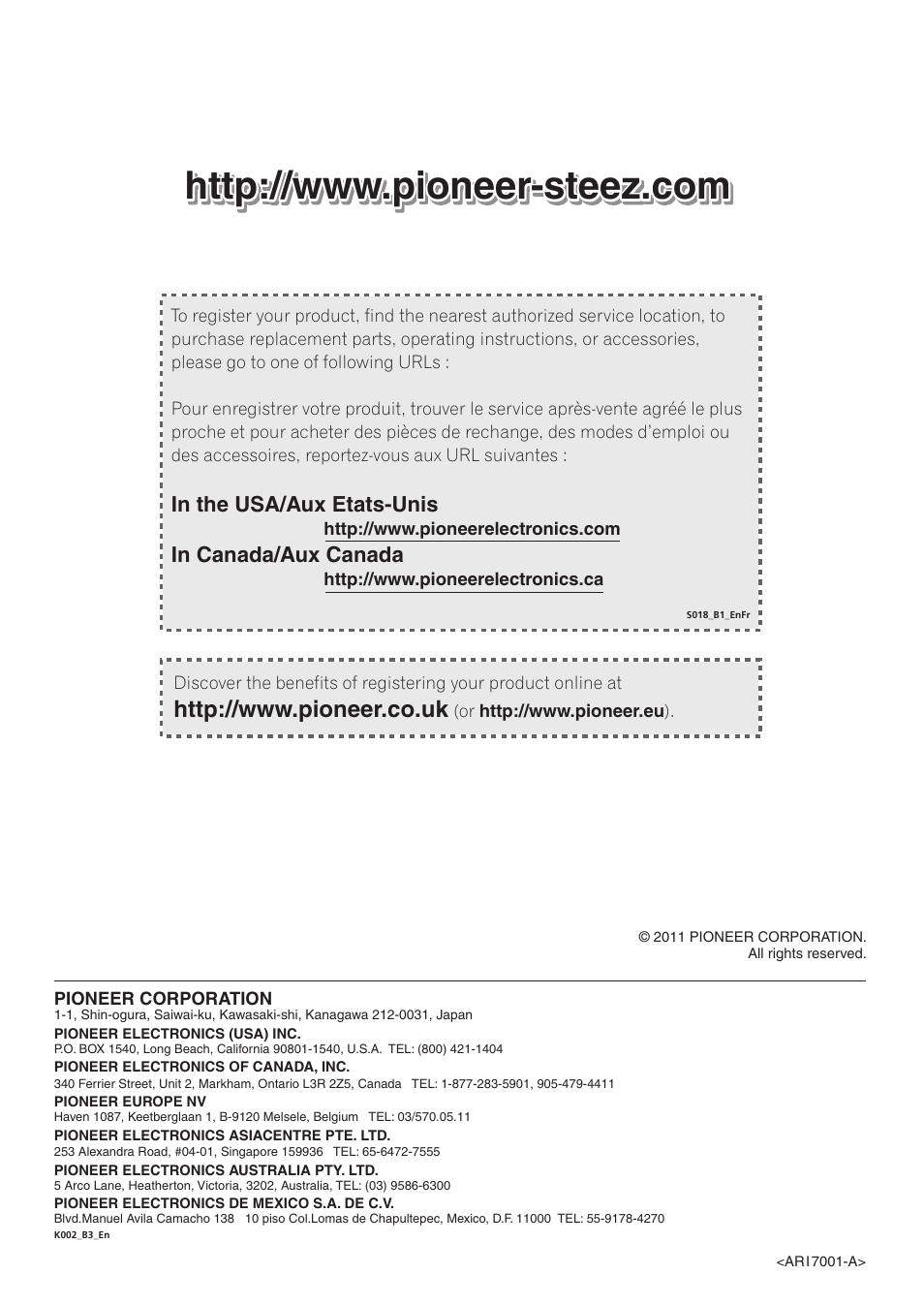 Pioneer STZ-D10T-G User Manual | Page 35 / 35