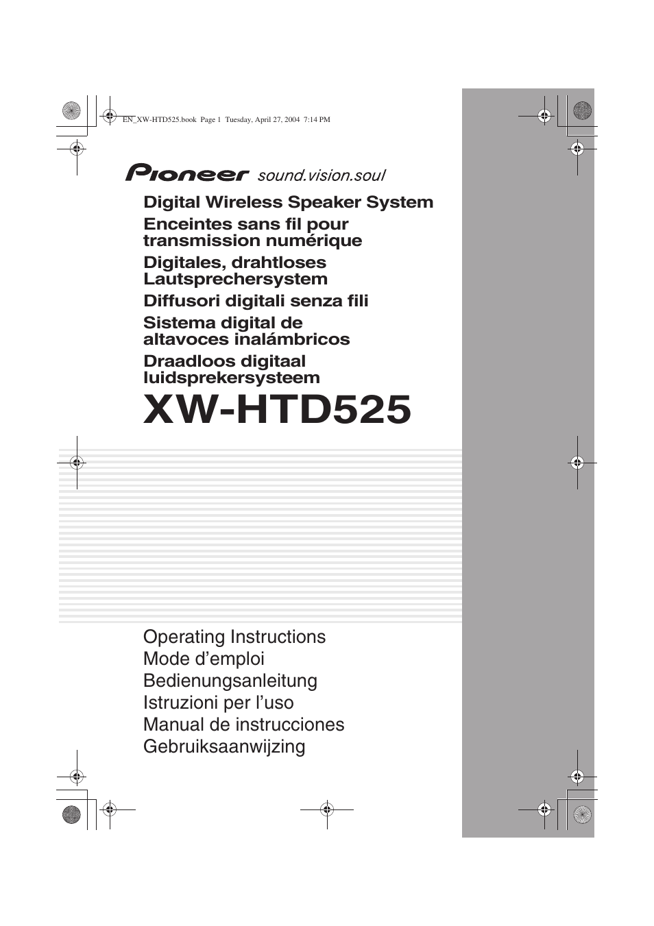 Pioneer XW-HTD525 User Manual | 107 pages