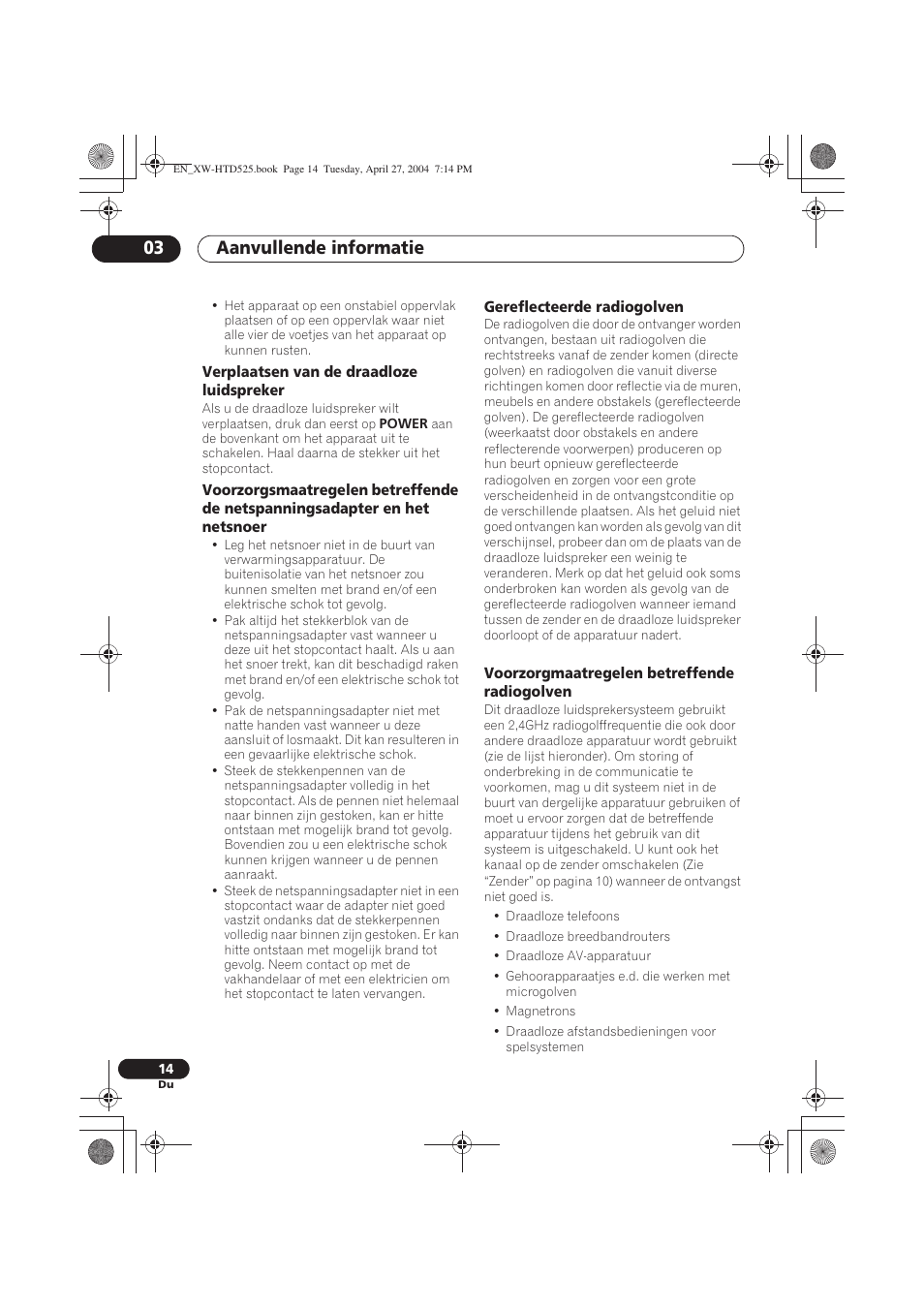 Aanvullende informatie 03 | Pioneer XW-HTD525 User Manual | Page 102 / 107