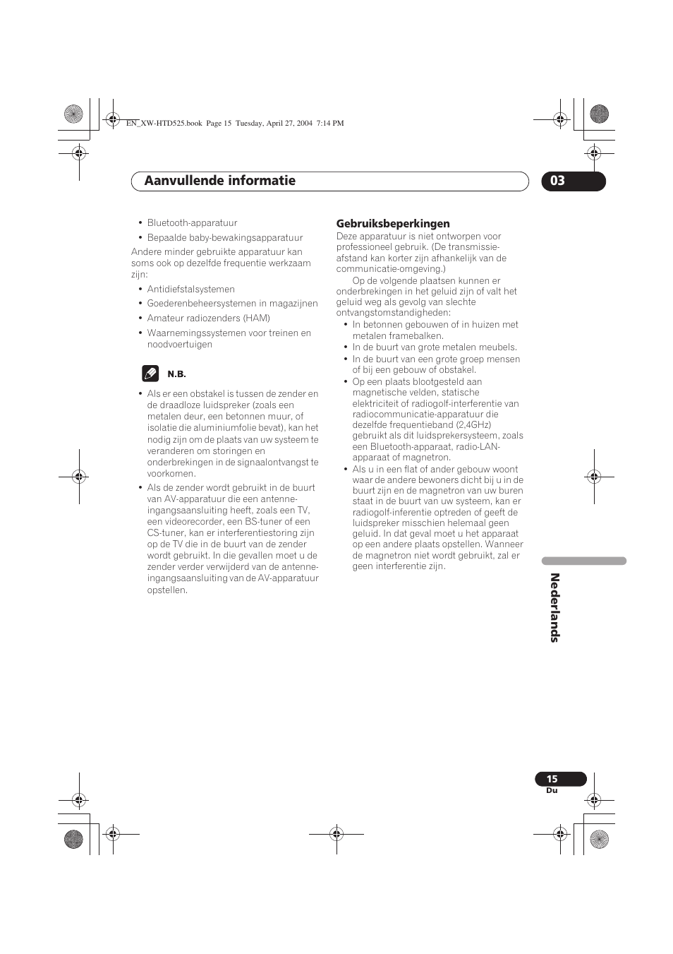 Aanvullende informatie 03 | Pioneer XW-HTD525 User Manual | Page 103 / 107