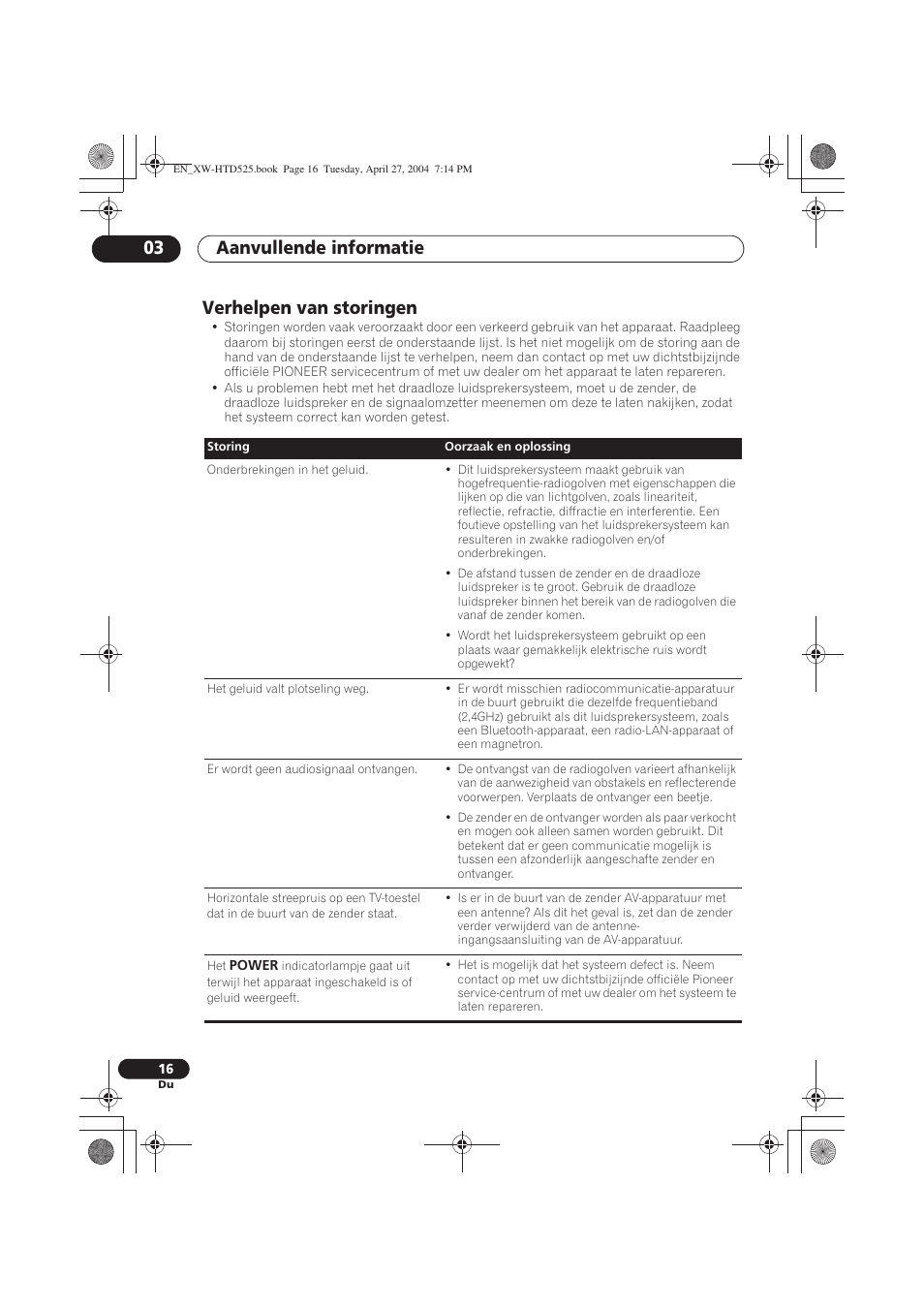 Verhelpen van storingen, Aanvullende informatie 03 | Pioneer XW-HTD525 User Manual | Page 104 / 107