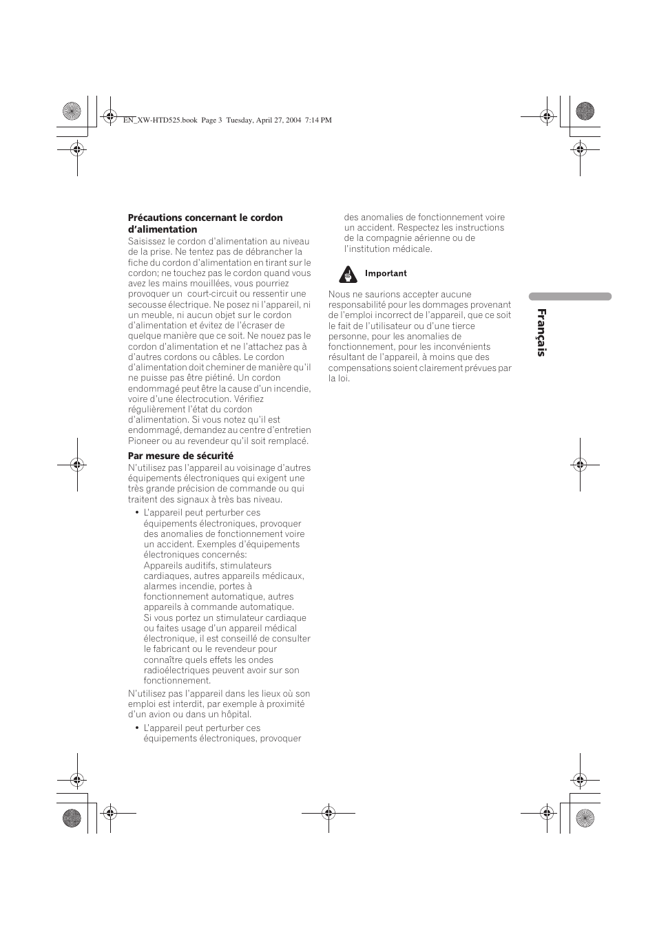Pioneer XW-HTD525 User Manual | Page 19 / 107