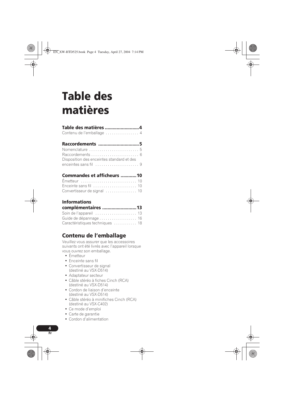 Pioneer XW-HTD525 User Manual | Page 20 / 107