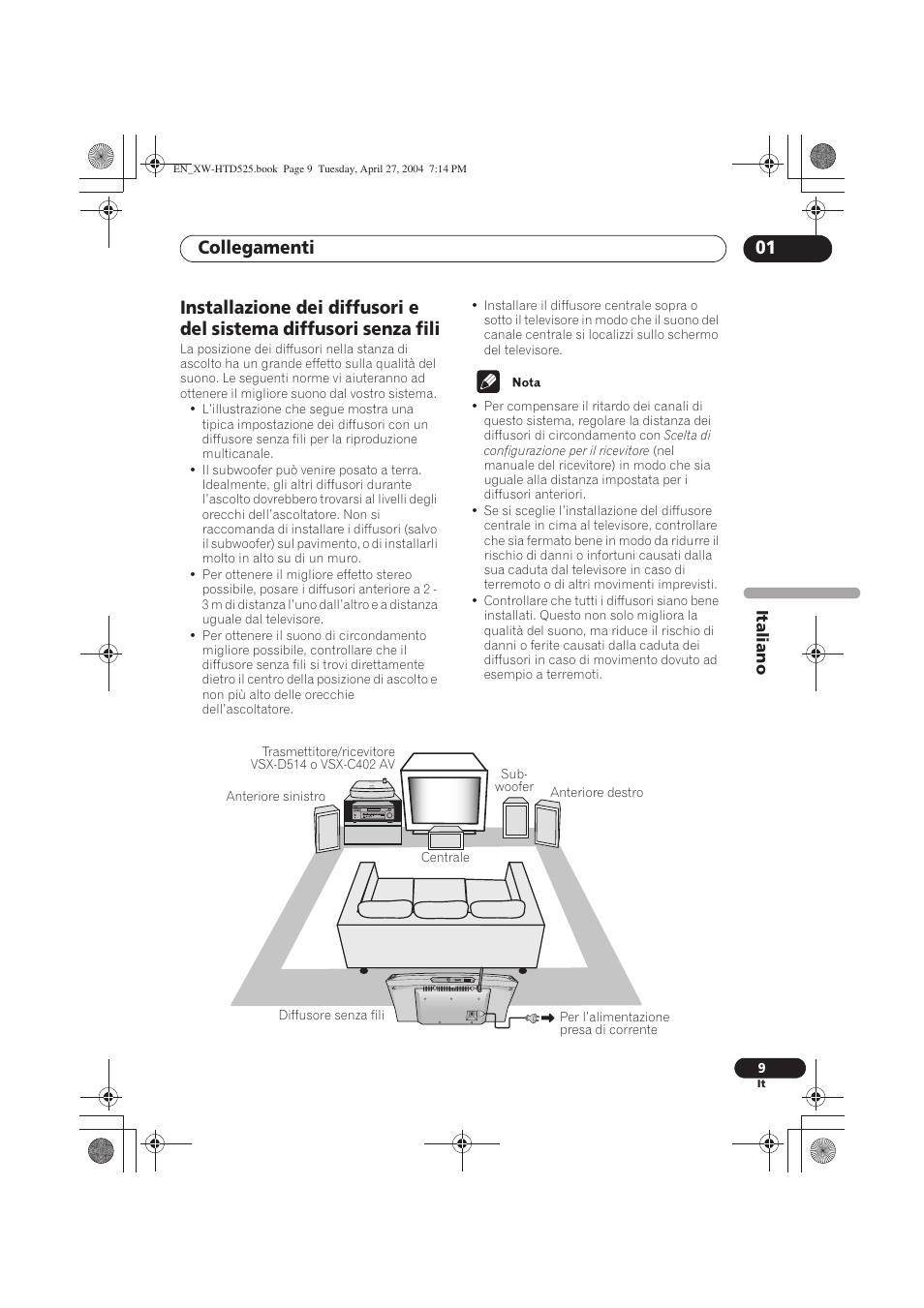 Collegamenti 01 | Pioneer XW-HTD525 User Manual | Page 61 / 107