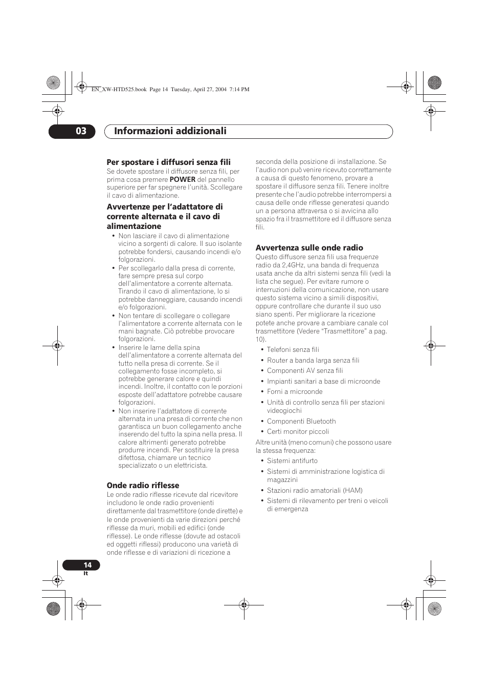 Informazioni addizionali 03 | Pioneer XW-HTD525 User Manual | Page 66 / 107
