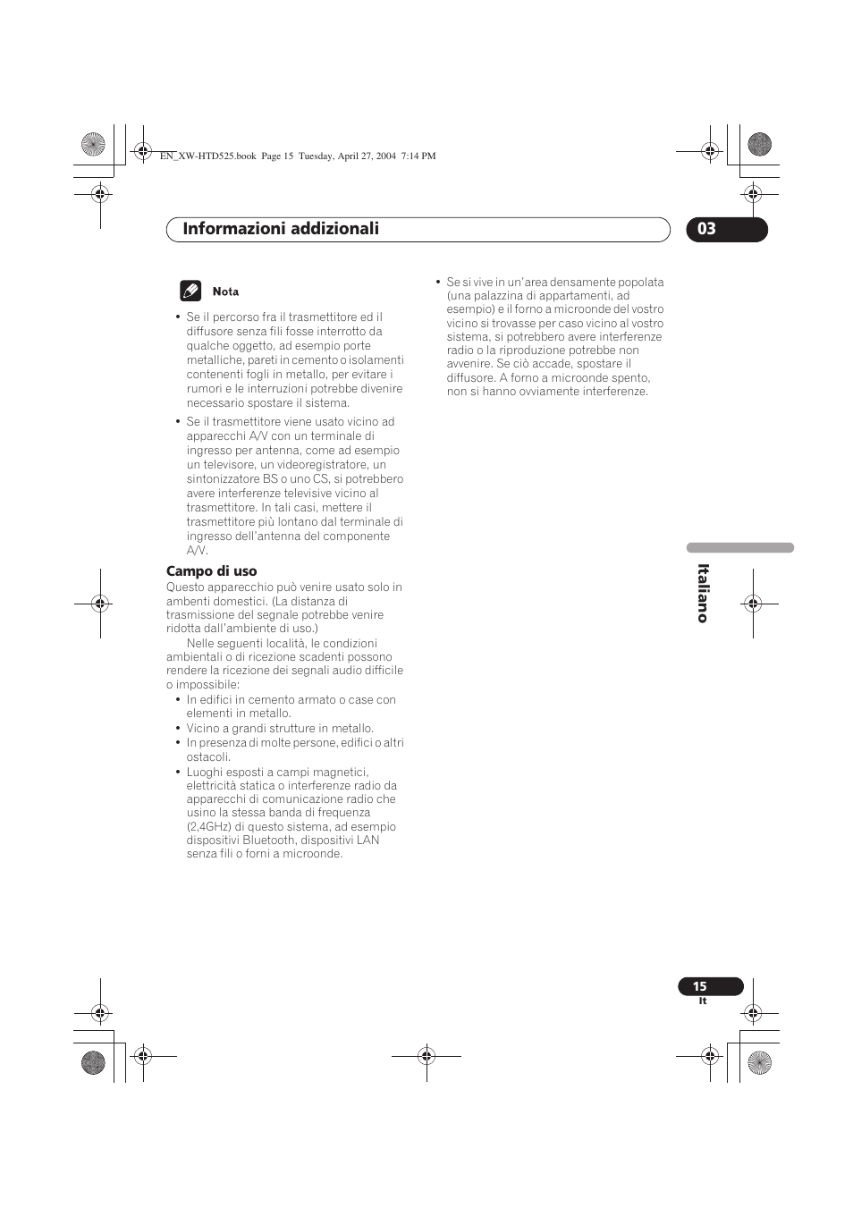 Informazioni addizionali 03 | Pioneer XW-HTD525 User Manual | Page 67 / 107