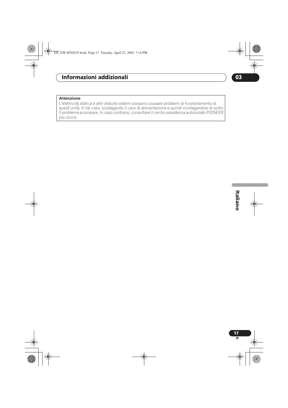 Informazioni addizionali 03 | Pioneer XW-HTD525 User Manual | Page 69 / 107