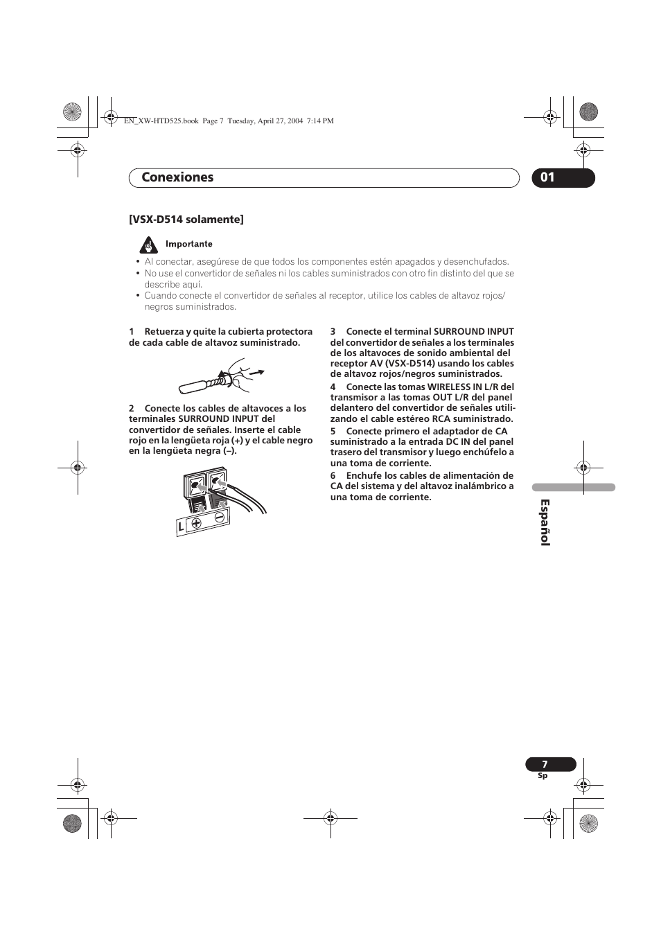 Conexiones 01 | Pioneer XW-HTD525 User Manual | Page 77 / 107