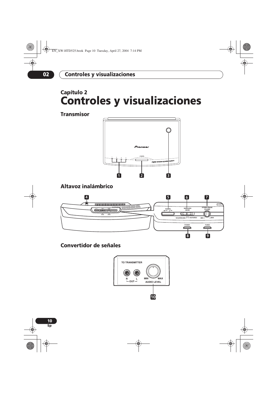 Controles y visualizaciones, Controles y visualizaciones 02, Capítulo 2 | Pioneer XW-HTD525 User Manual | Page 80 / 107