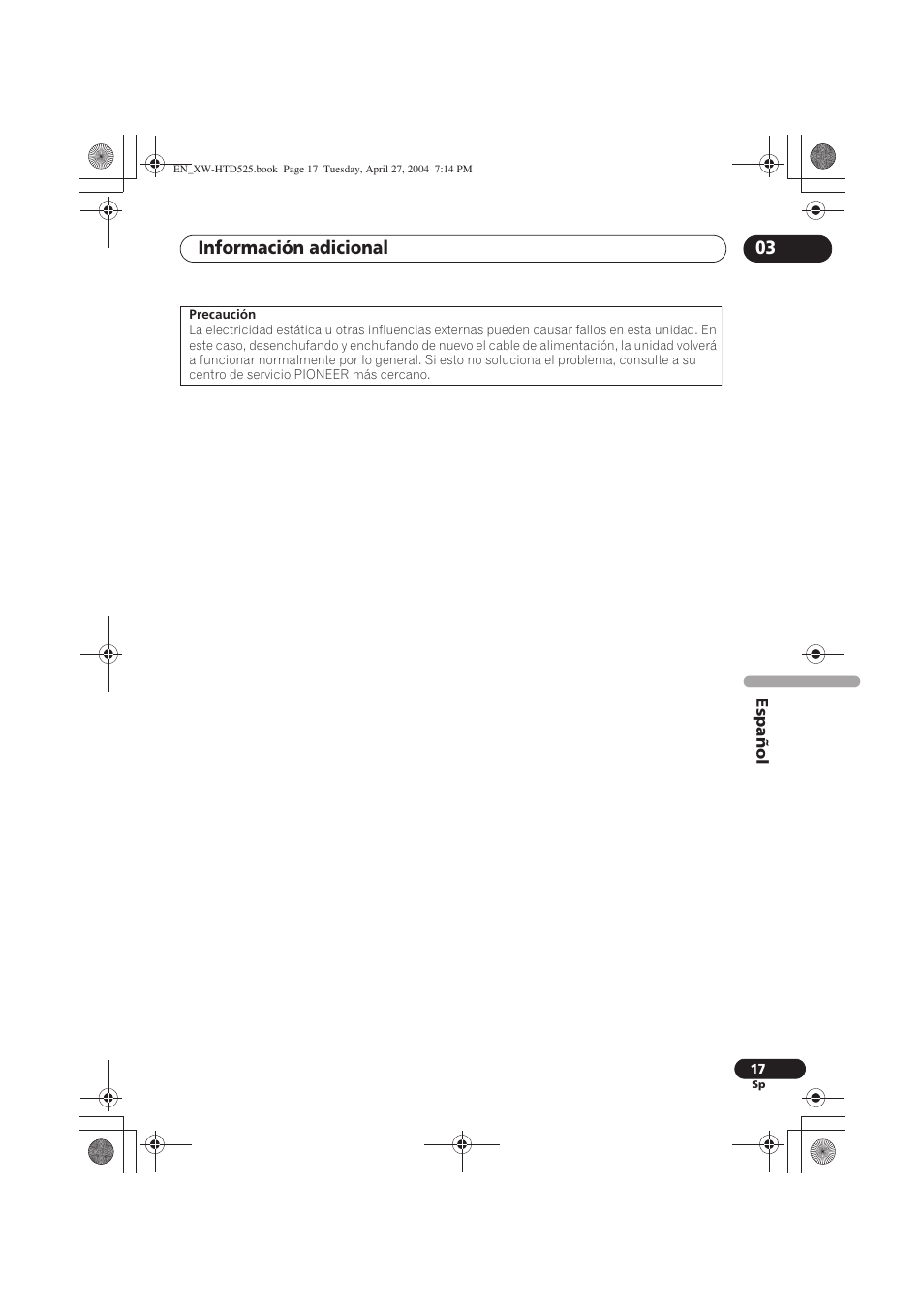Información adicional 03 | Pioneer XW-HTD525 User Manual | Page 87 / 107