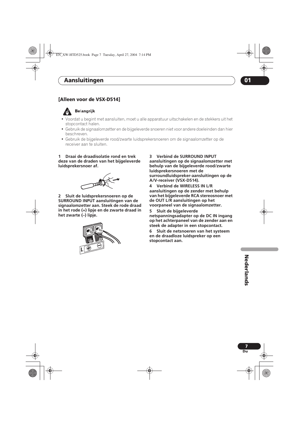 Aansluitingen 01 | Pioneer XW-HTD525 User Manual | Page 95 / 107