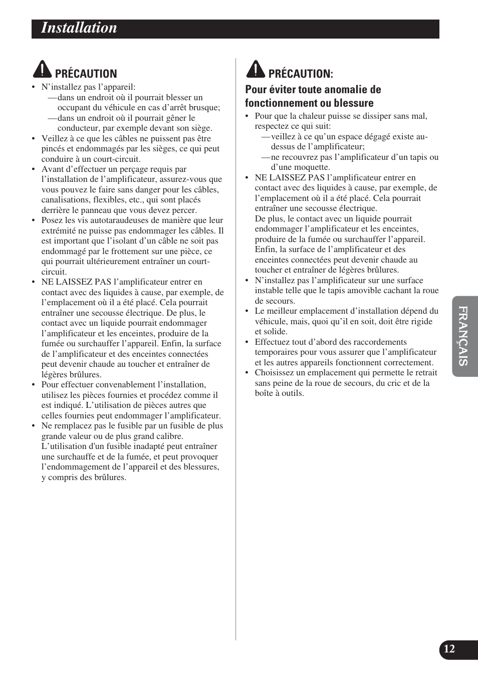 Installation | Pioneer PRS-D420 User Manual | Page 55 / 100
