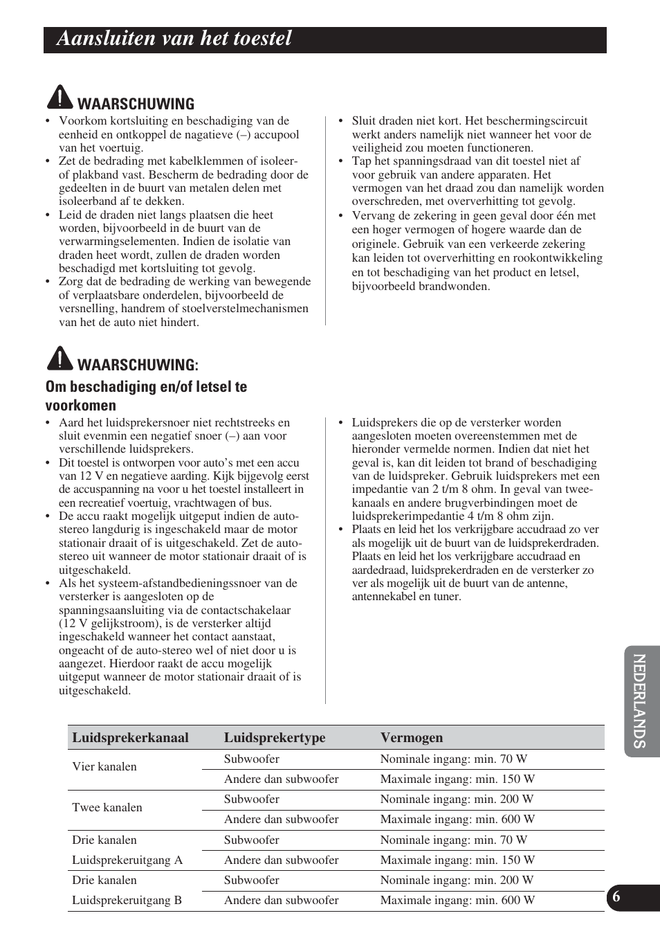 Aansluiten van het toestel | Pioneer PRS-D420 User Manual | Page 77 / 100