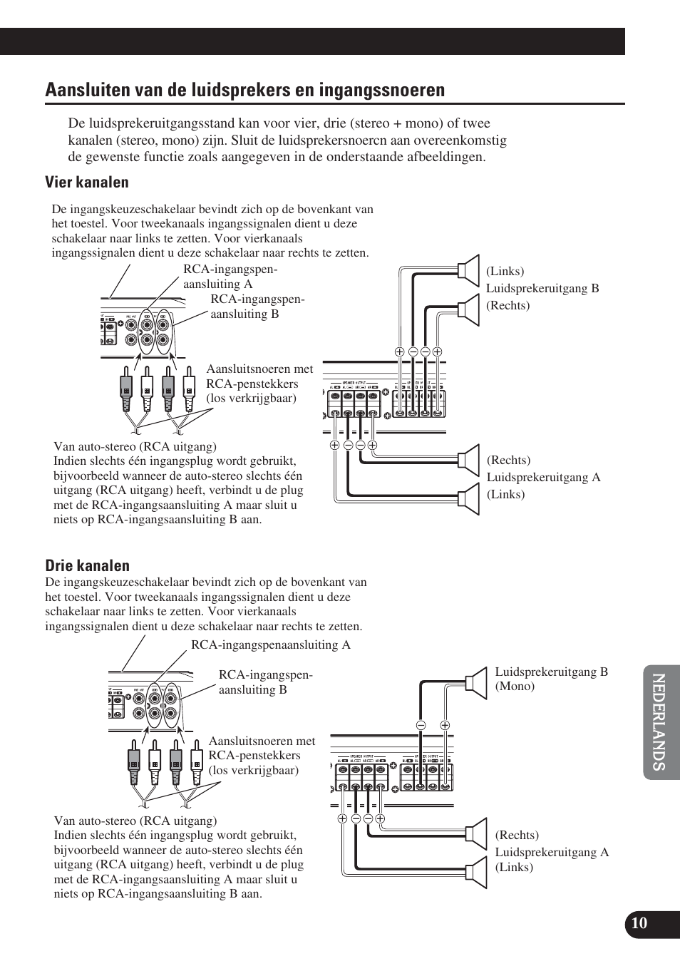 Aansluiten van de luidsprekers en, Ingangssnoeren, Aansluiten van de luidsprekers en ingangssnoeren | Pioneer PRS-D420 User Manual | Page 81 / 100