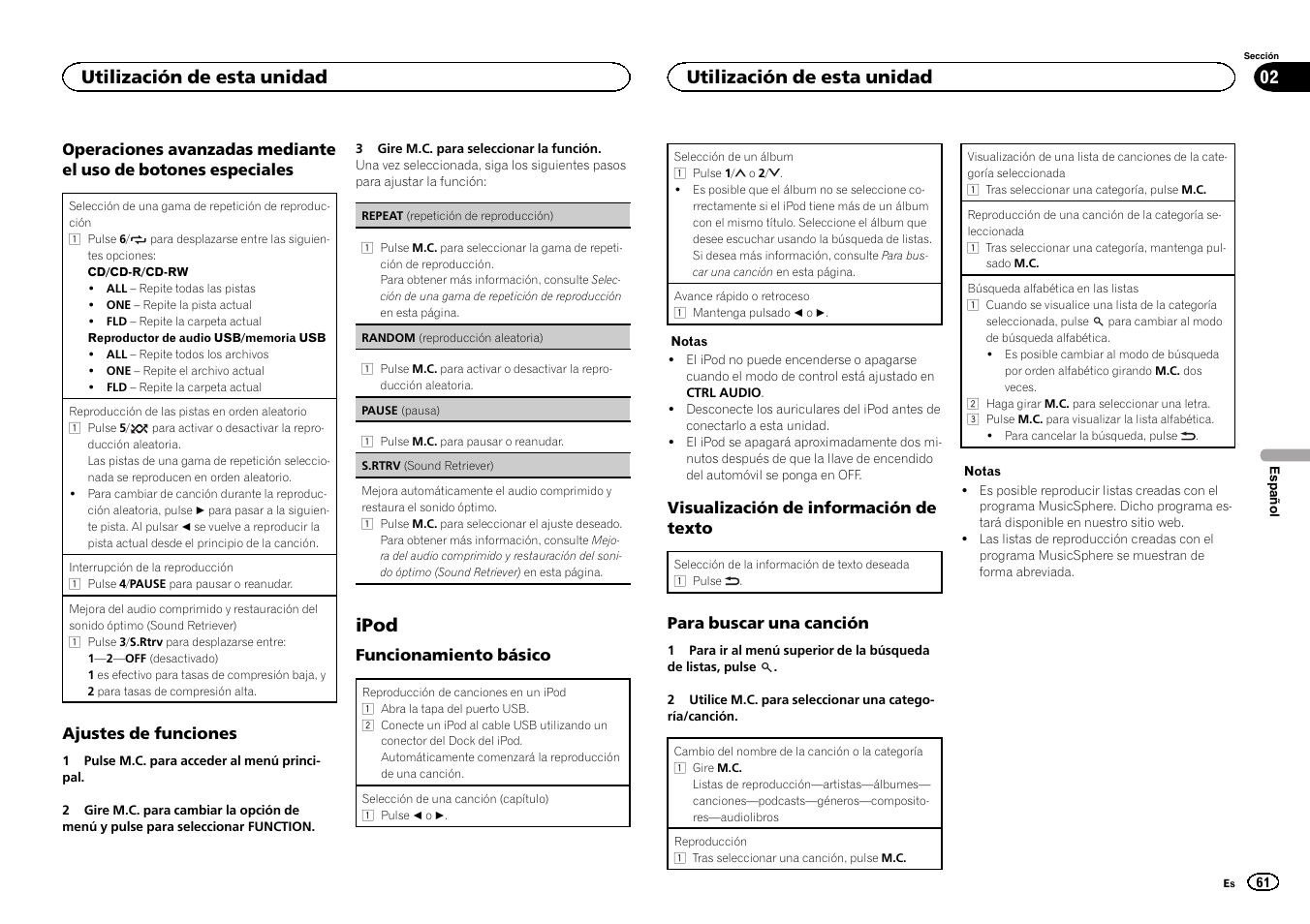 Ipod, Utilización de esta unidad | Pioneer DEH-3400UB User Manual | Page 61 / 132