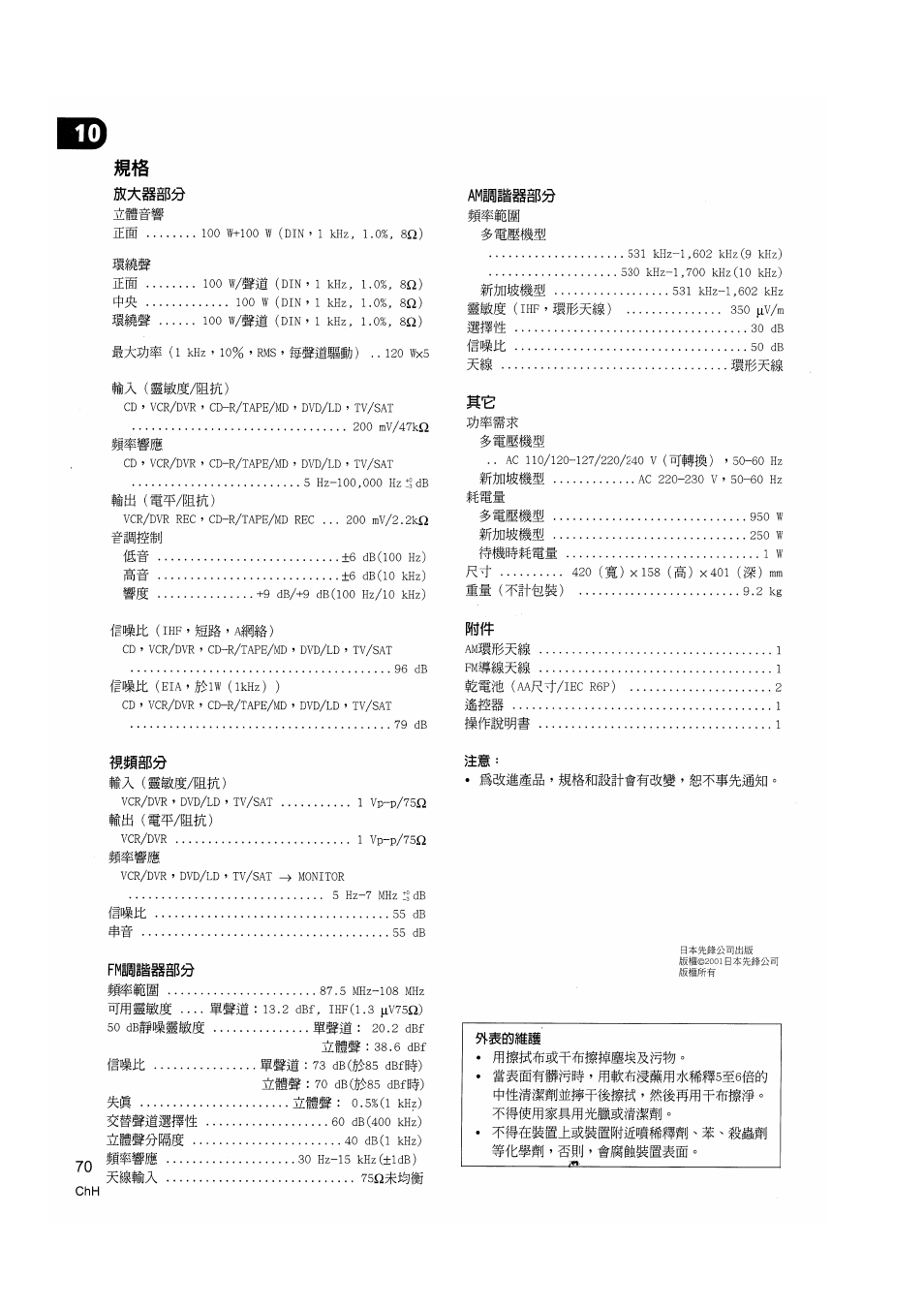 F/kii, Mss (ihf ’ isff/as), J,v/m | Is'^tt | Pioneer VSX-D510 User Manual | Page 70 / 72