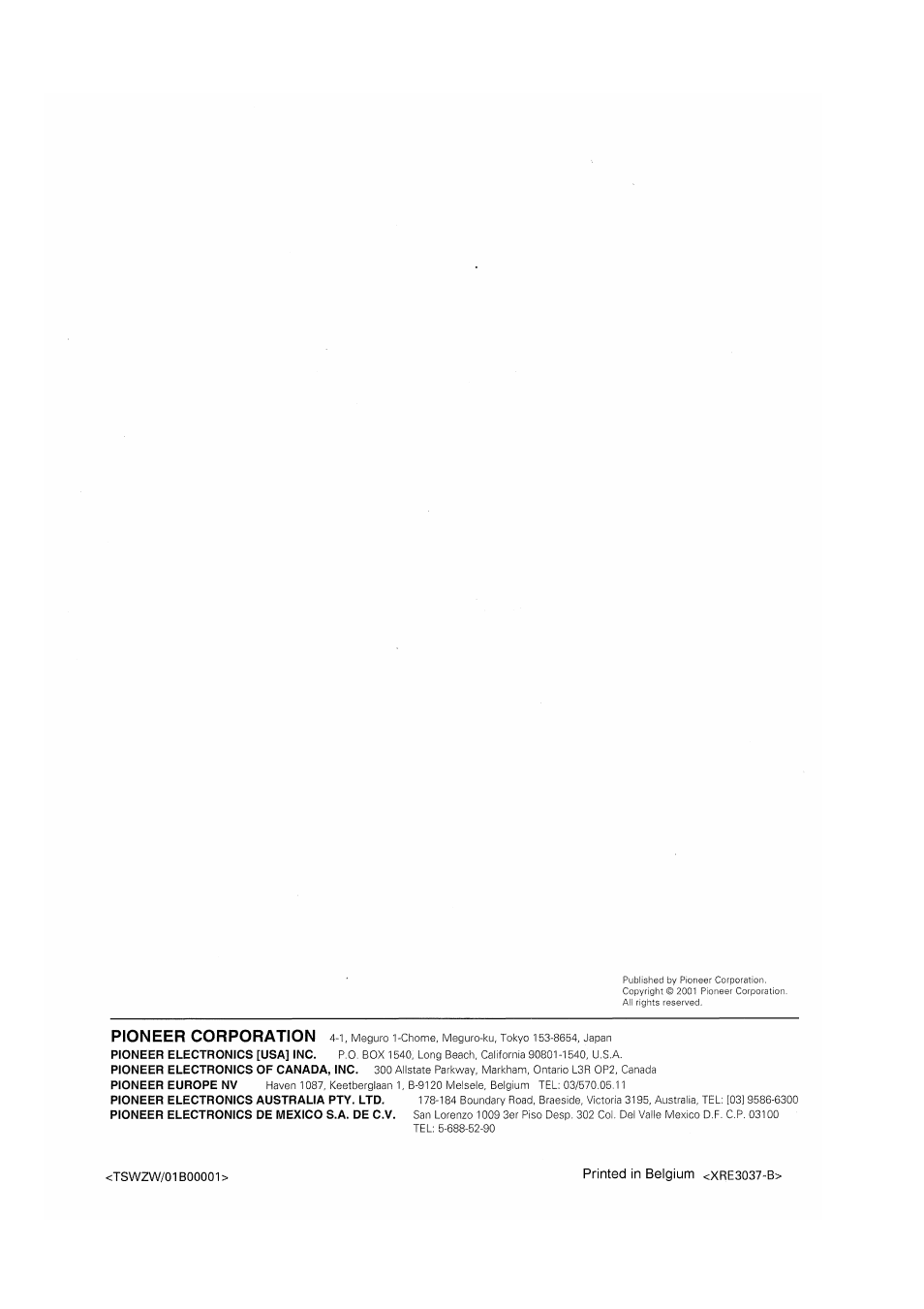Pioneer corporation | Pioneer VSX-D510 User Manual | Page 72 / 72