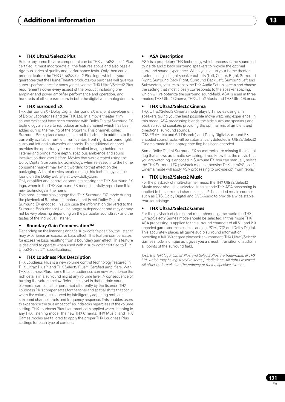 Additional information 13 | Pioneer SC-LX73 User Manual | Page 131 / 146