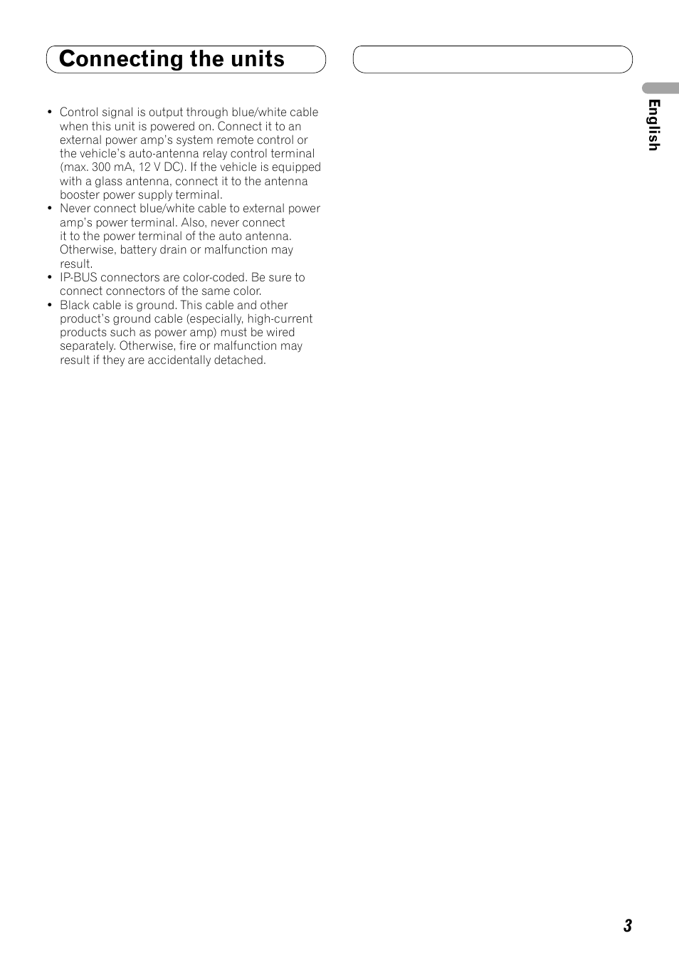 Connecting the units | Pioneer FH-P80BT User Manual | Page 3 / 72