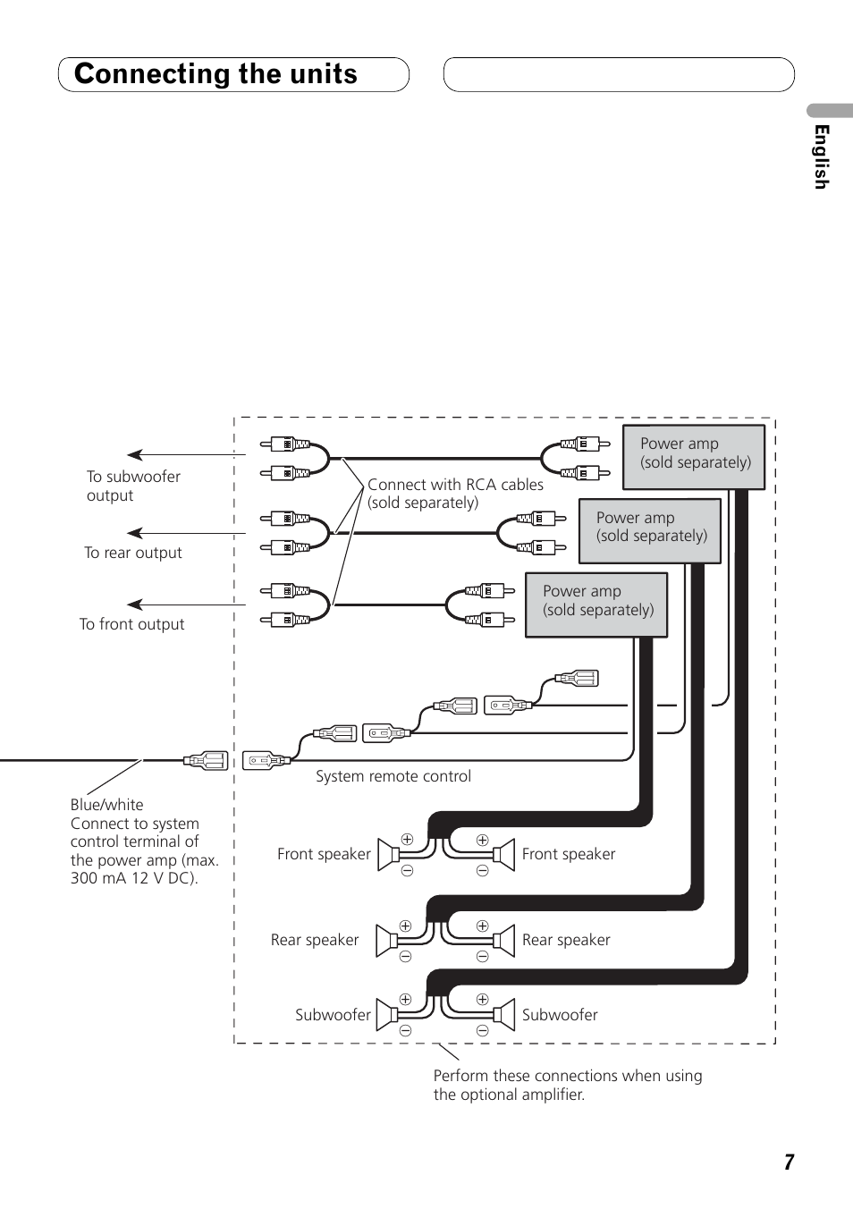 Connecting the units | Pioneer FH-P80BT User Manual | Page 7 / 72