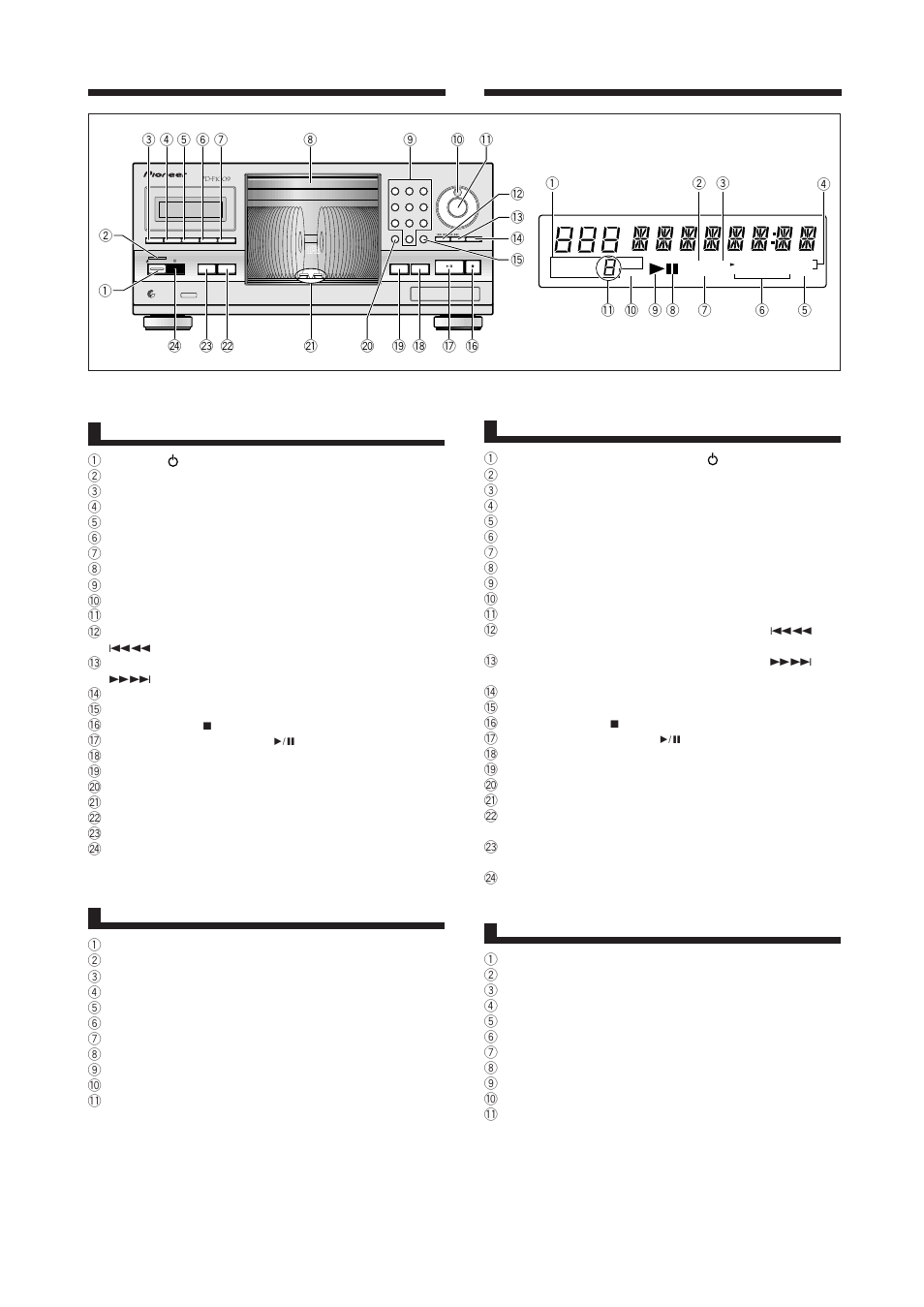 Nombres de las partes, Denominação das partes, Panel delantero | Visualizador, Painel frontal, Mostrador | Pioneer PD-F1009 User Manual | Page 100 / 124