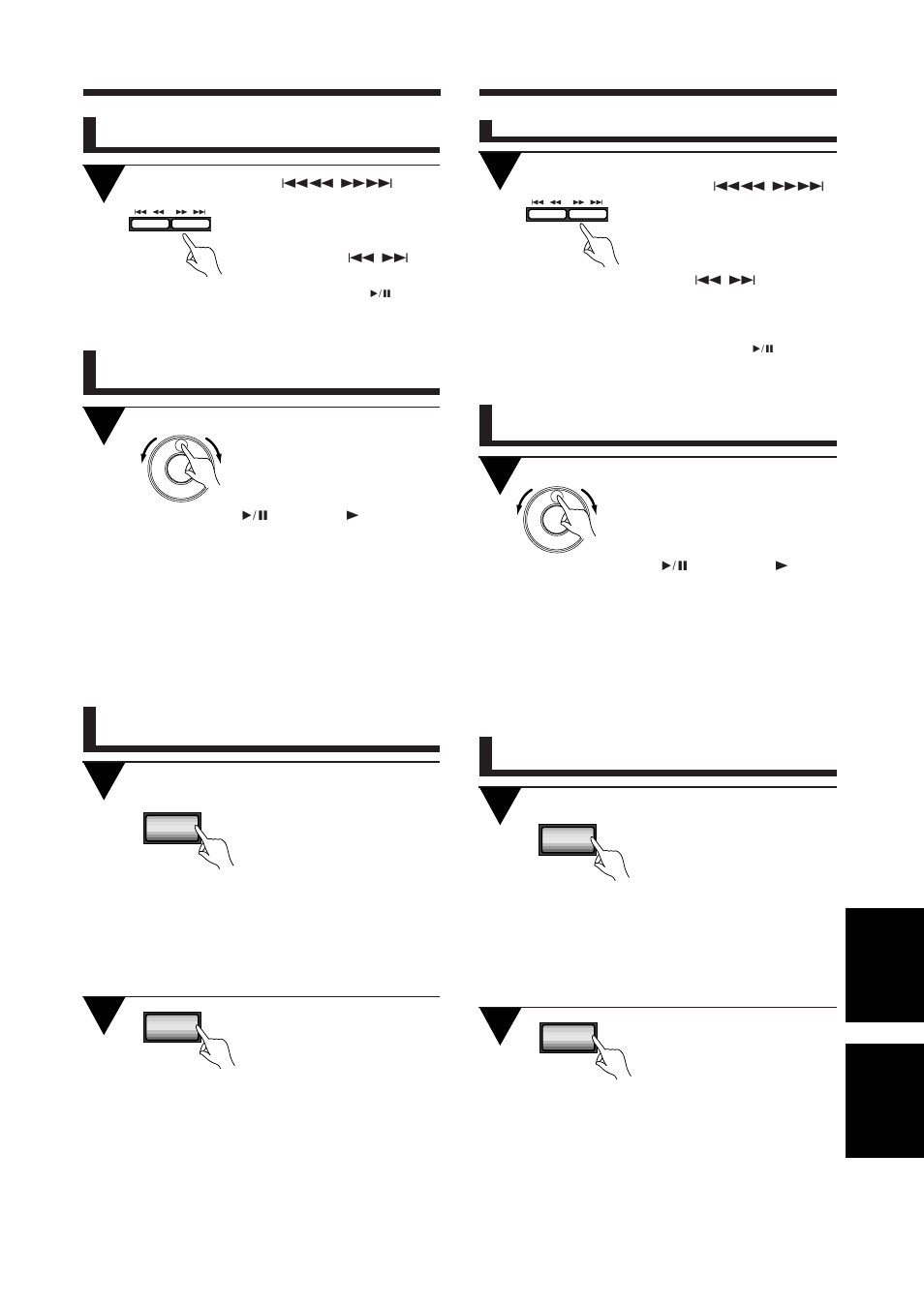 Español português, Para reproducir una melodía que desee escuchar, Para reproduzir uma faixa desejada | Para reproduzir a partir dum disco específico, Abertura e fecho da tampa durante a reprodução | Pioneer PD-F1009 User Manual | Page 107 / 124