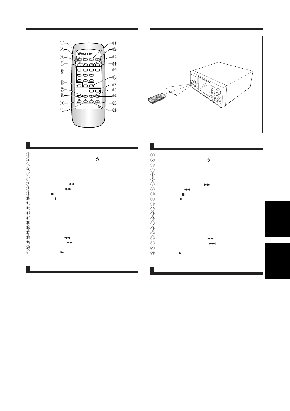 Nederlands svenska, Afstandsbediening, Gebruik van de afstandsbediening | Fjärrkontrollen, Handhavande av fjärrkontrollen, Delarnas benämning, Benaming van onderdelen | Pioneer PD-F1009 User Manual | Page 71 / 124