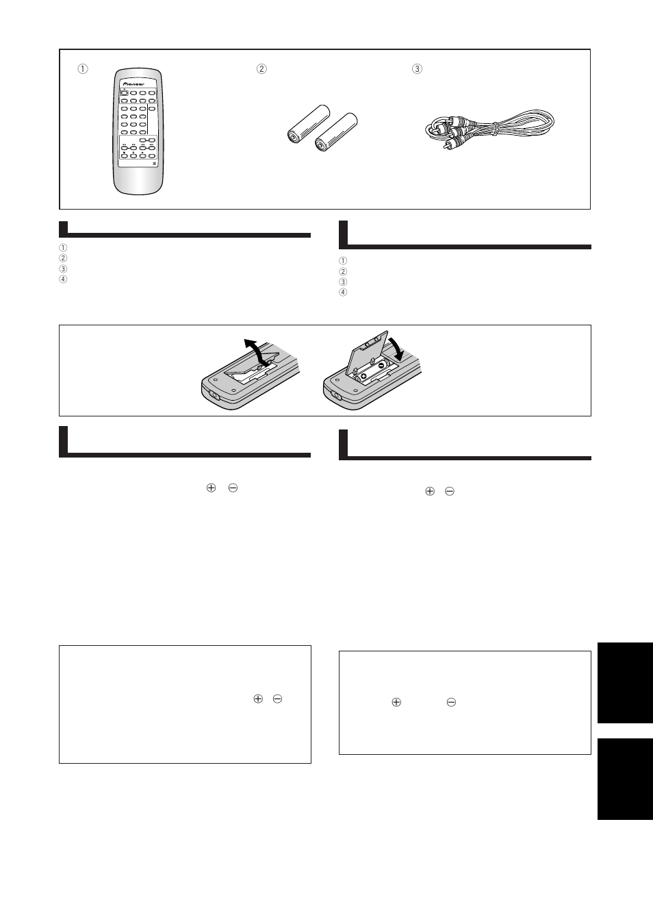 Español português, Confirmación de los accesorios, Inserción de las pilas en el man- do a distancia | Verificar os acessórios forneci- dos, Sp/po | Pioneer PD-F1009 User Manual | Page 95 / 124