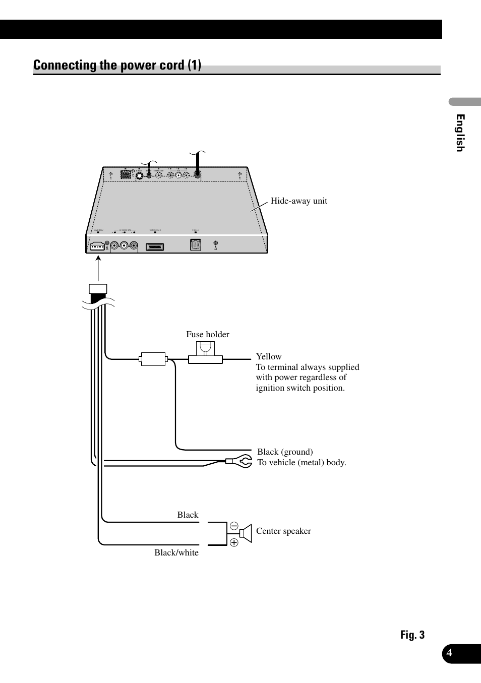Connecting the power cord (1) | Pioneer AVH-P7500DVD User Manual | Page 5 / 100