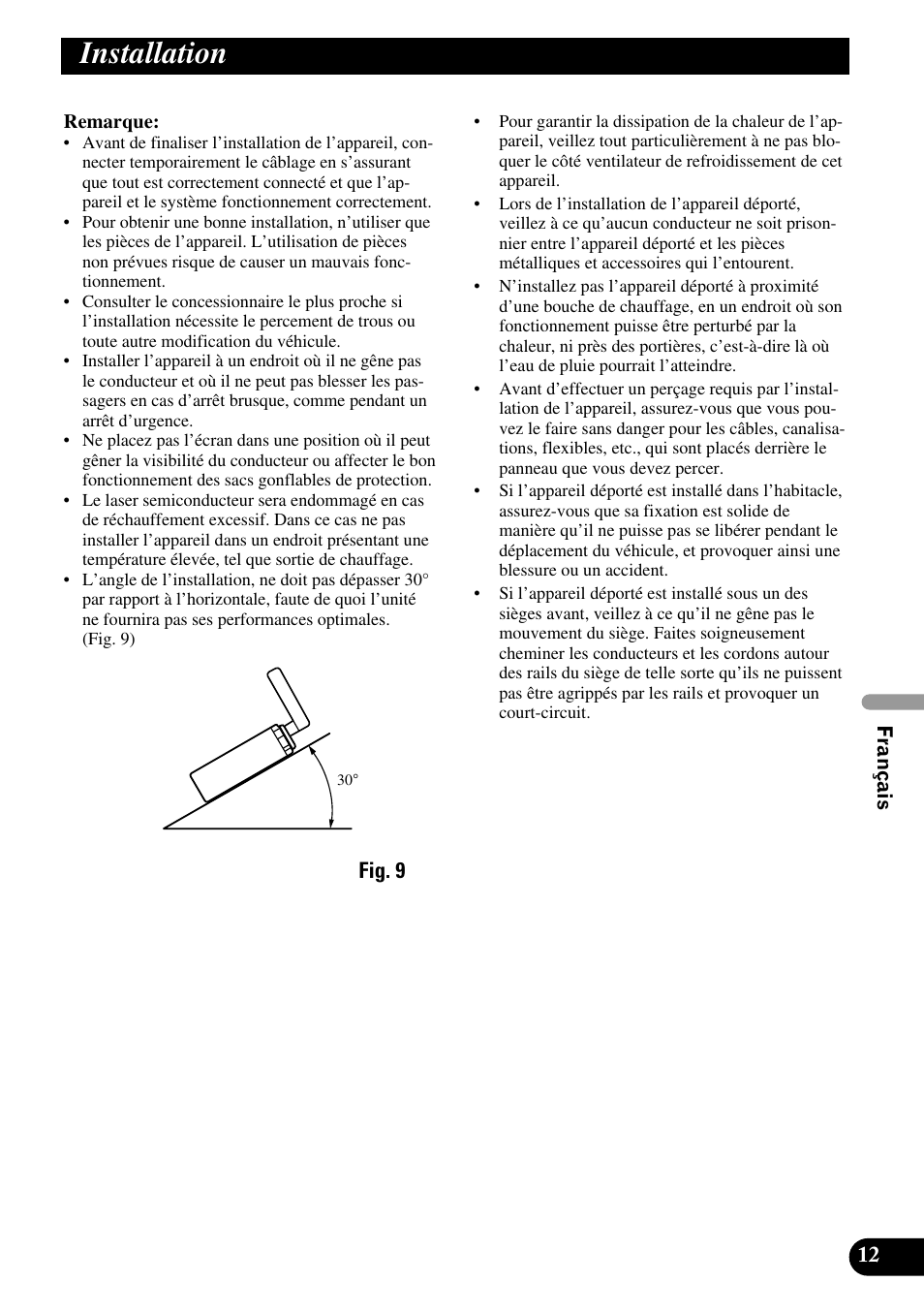 Installation | Pioneer AVH-P7500DVD User Manual | Page 61 / 100