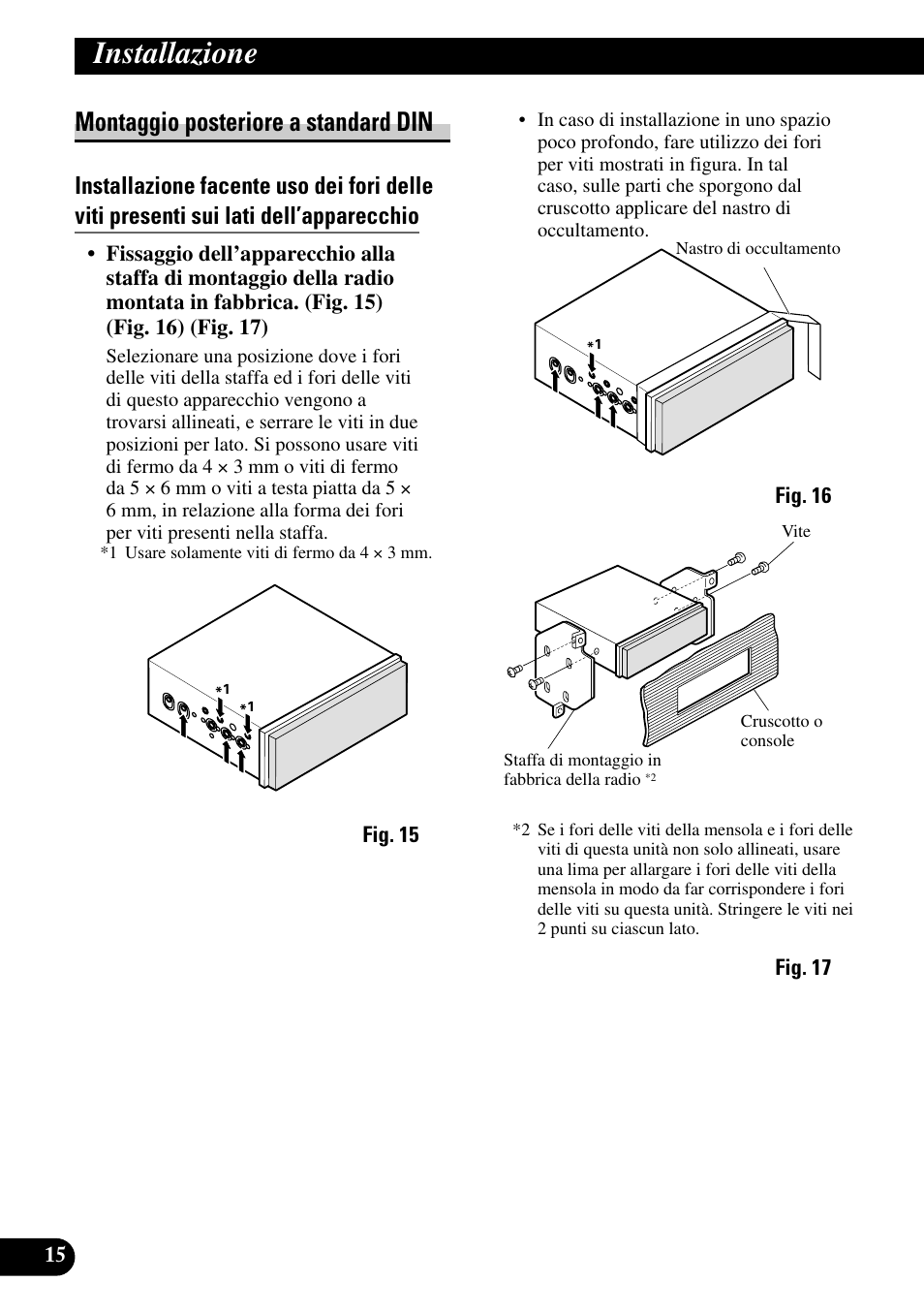 Montaggio posteriore a standard din, Installazione | Pioneer AVH-P7500DVD User Manual | Page 80 / 100