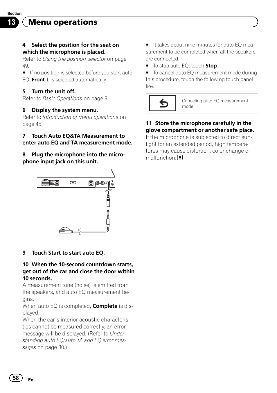 13 menu operations | Pioneer AVH-P4200DVD User Manual | Page 58 / 96