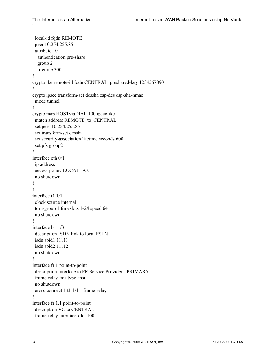 ADTRAN NetVanta Internet-Based WAN Backup User Manual | Page 4 / 12