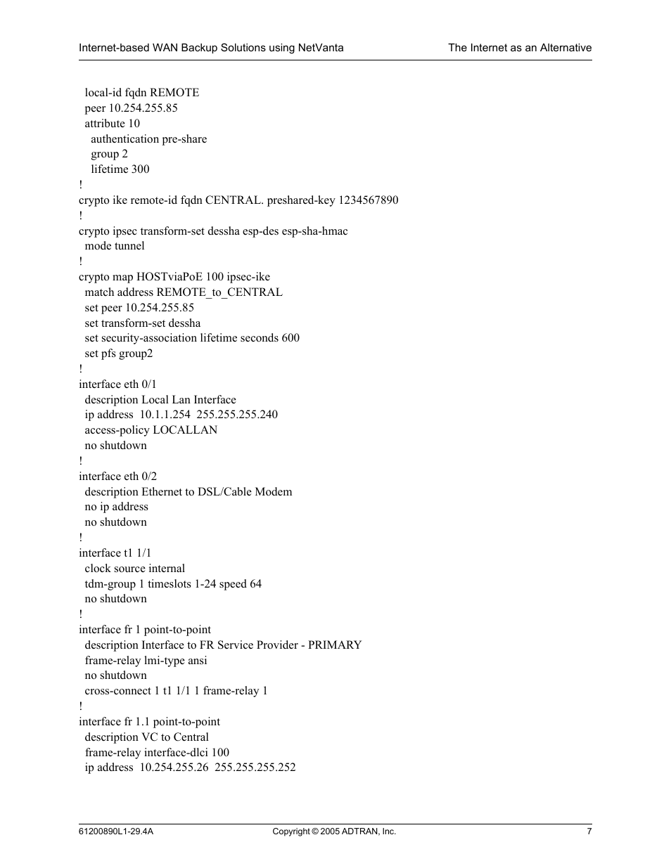 ADTRAN NetVanta Internet-Based WAN Backup User Manual | Page 7 / 12