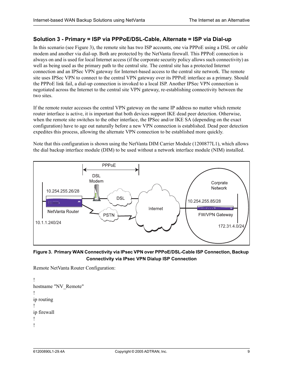 ADTRAN NetVanta Internet-Based WAN Backup User Manual | Page 9 / 12