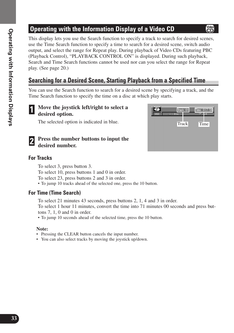 Operating with the information, Display of a video cd | Pioneer SDV-P7 User Manual | Page 36 / 68