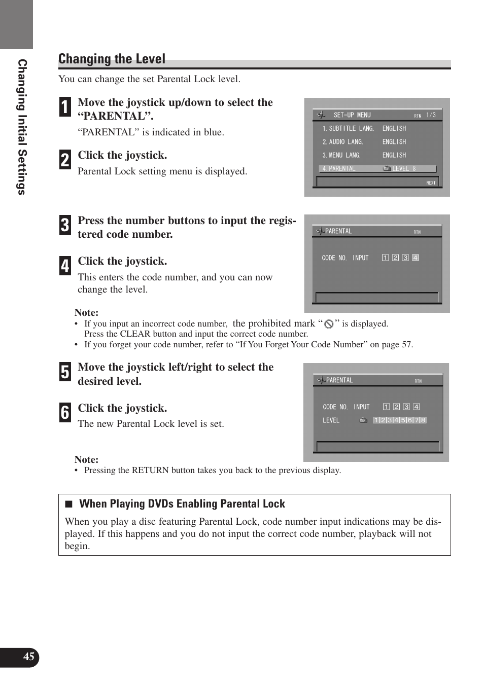 Changing the level | Pioneer SDV-P7 User Manual | Page 48 / 68
