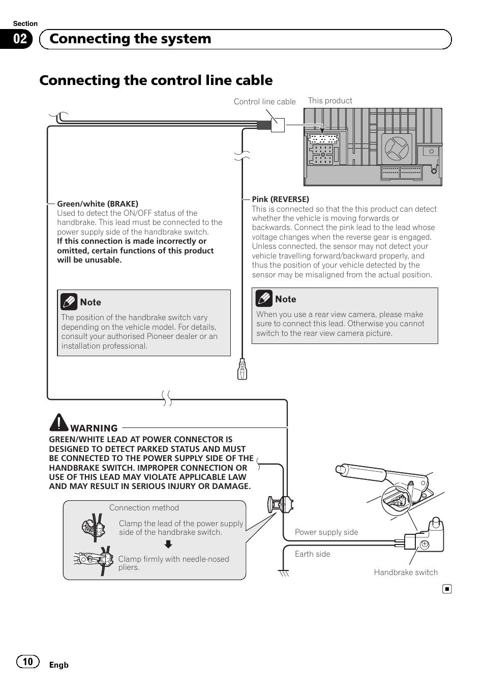 Connecting the control line cable, 02 connecting the system | Pioneer SPH-DA01 User Manual | Page 10 / 156