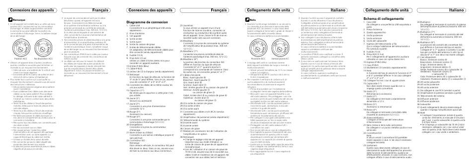 Diagramme de connexion, Schema di collegamento | Pioneer DEH-P7000UB User Manual | Page 7 / 8